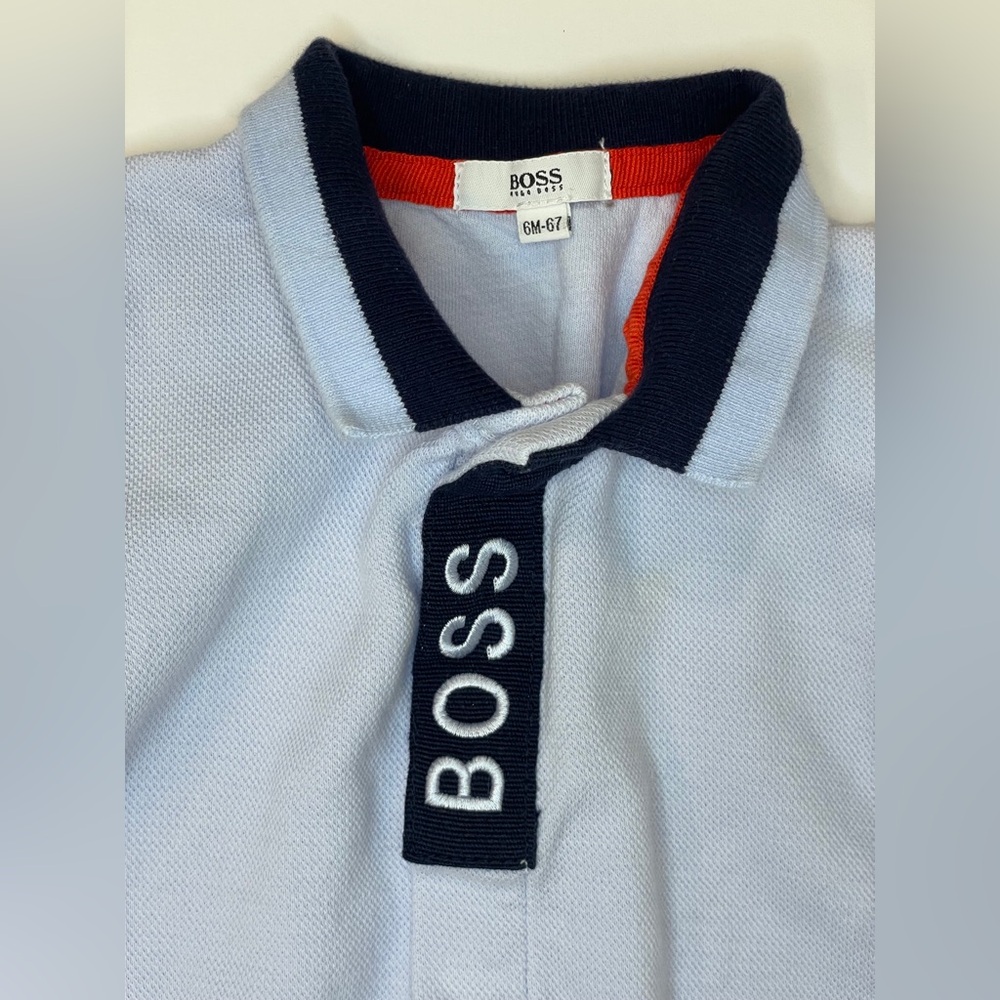 Boss Kid’s Kidswear Logo Overalls‎ Blue and Navy Rompers Size 6 month - Picture 3 of 10